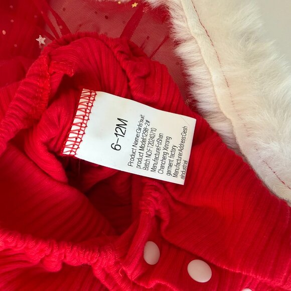 🎄Fancy Baby Girl Christmas Bodysuit with Tutu + Matching Headband - Picture 10 of 11